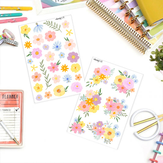 Bright Florals Sticker Sheets