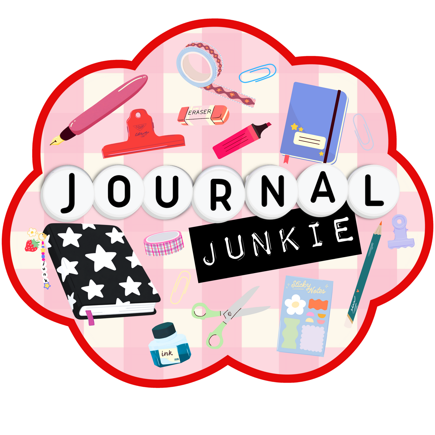 Journal Junkie die cut Sticker