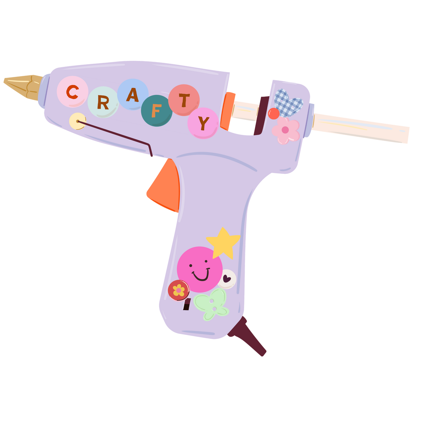 Crafty Glue Gun die cut Sticker