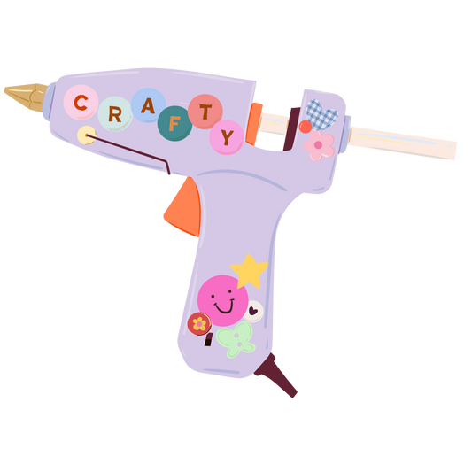 Crafty Glue Gun die cut Sticker