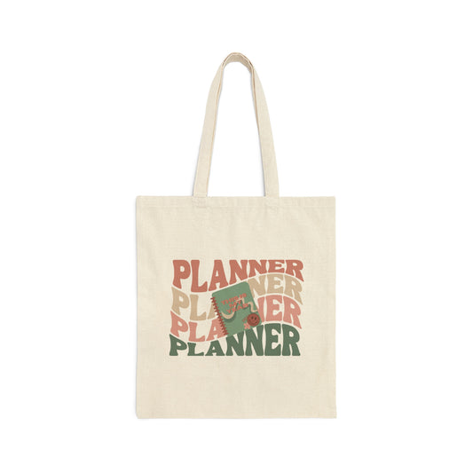 Planner Neutral Canvas Tote Bag