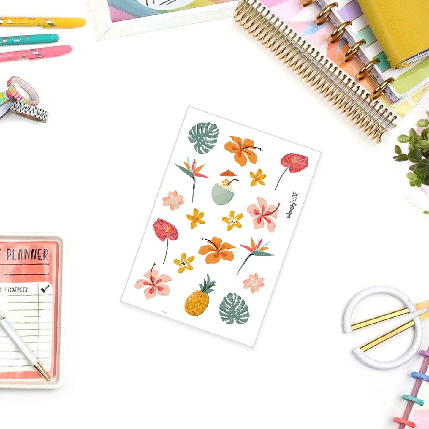 Tropic Like It’s Hot- Tropical Floral Planner Stickers