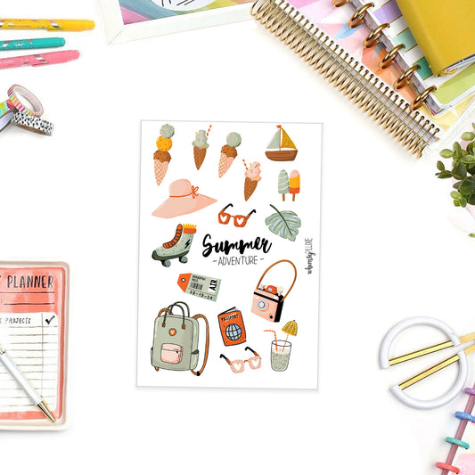 Summer Adventure-  Summer Planner Stickers