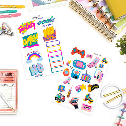 Old School- 80's 90's Retro Planner Stickers