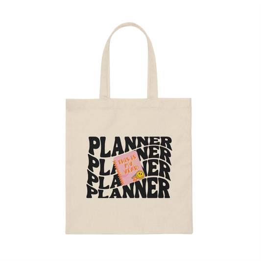 Planner Canvas Tote Bag