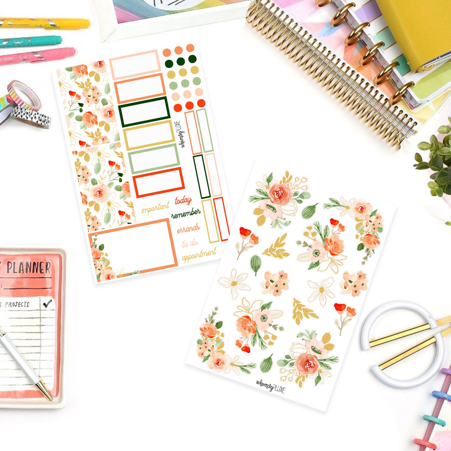 Elegant Floral- Floral Planner Stickers