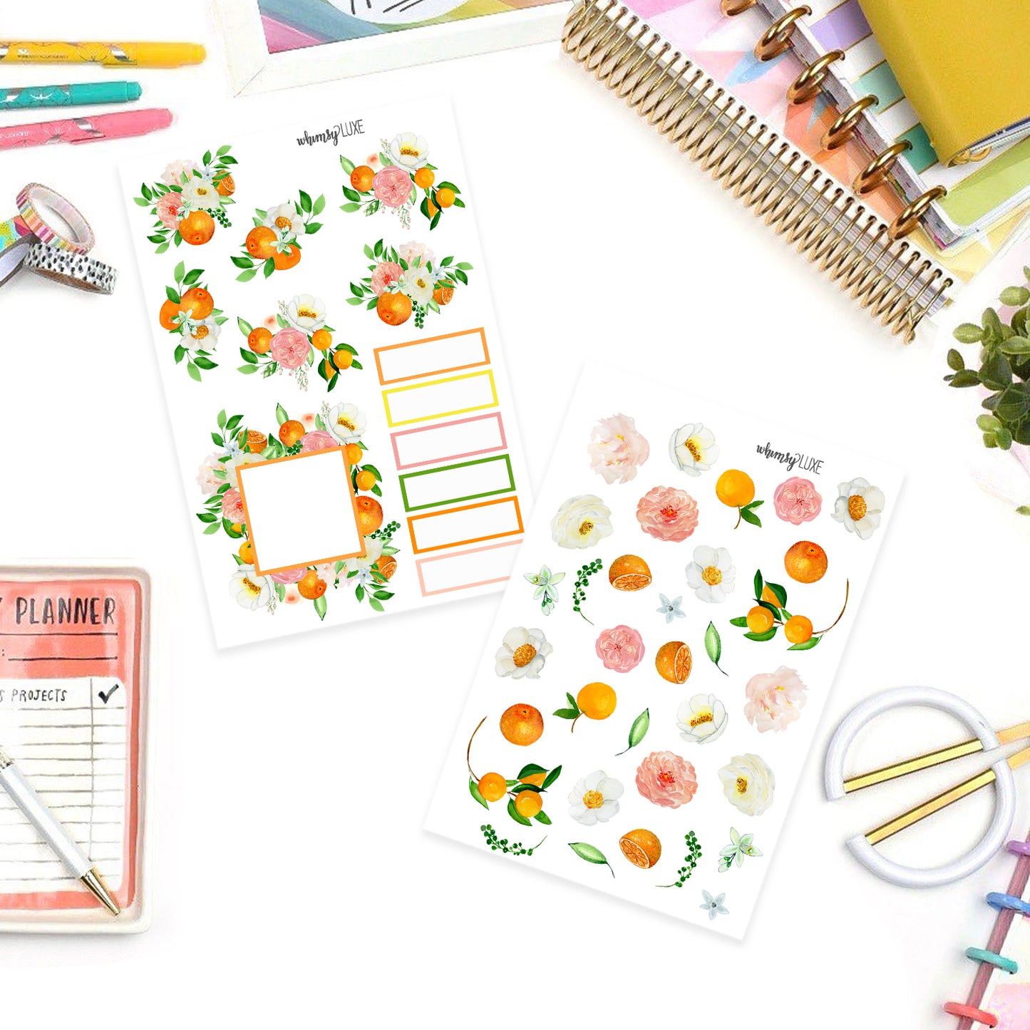 Orange Blossom- Floral Planner Stickers