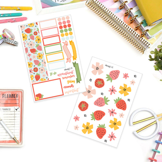 Mod Strawberry - Planner Stickers