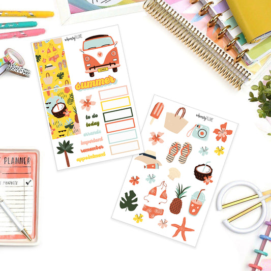 Cool Summer - Beach Summer Planner Stickers