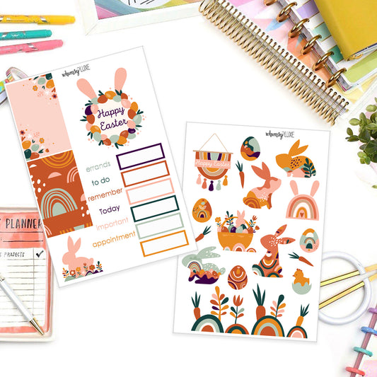 Boho Easter - Bunny Easter Planner Stickers