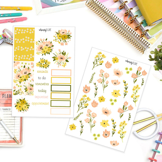 Sunshine Fields - Floral Planner Stickers