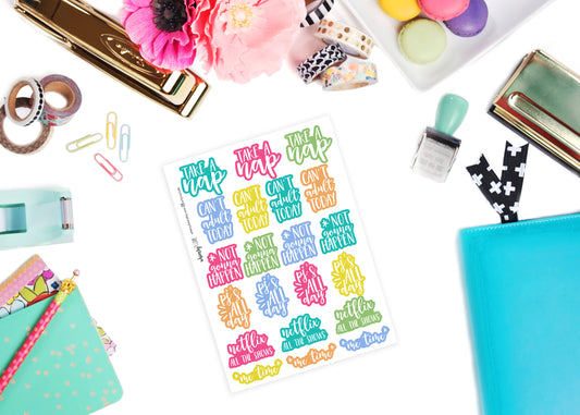 Colorful Lazy Days Planner Stickers
