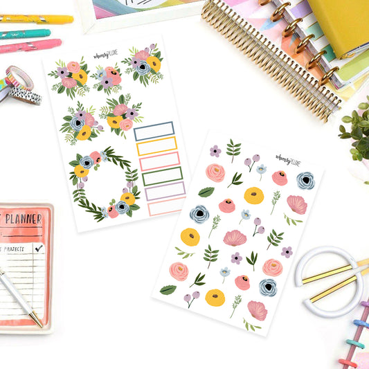 Tina Floral- Floral Planner Stickers