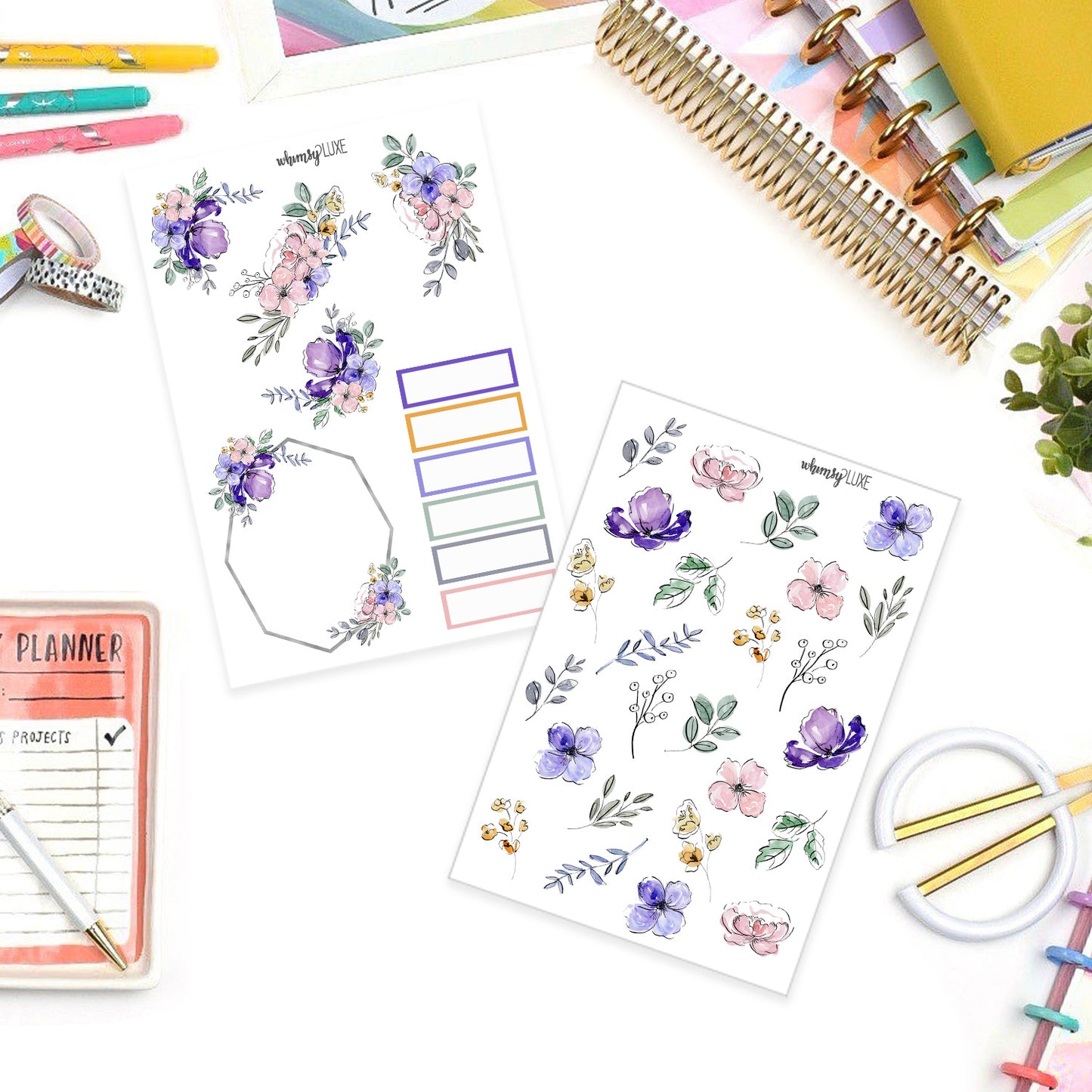 Lilac Dream - Purple Floral Planner Stickers