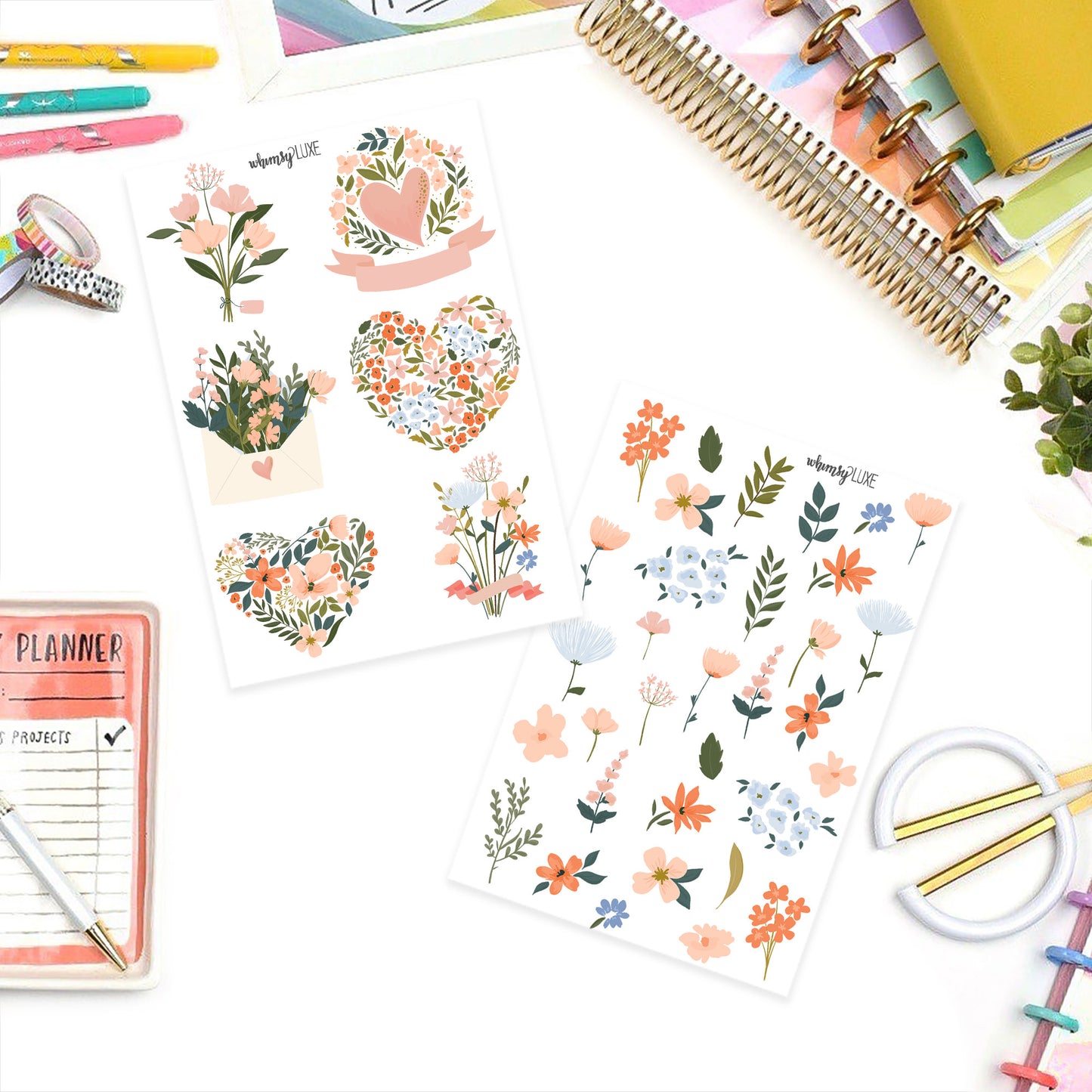 Lovely Floral - Valentine Planner Stickers